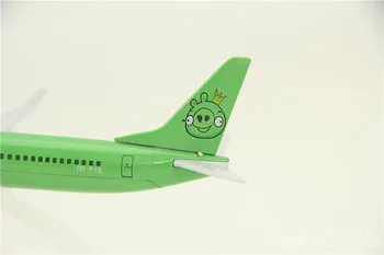 1/400 16 CM Boeing 737-800 Furios Film Porc Verde companie aeriană Avion model de aviație avion de jucărie cadou de colecție, fără a trenului de rulare