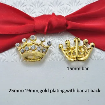 10buc/lot (S0465) 15mm bar,25mmx19mm de metal stras panglică slider,forma coroanei,placare de argint sau de aur de lumină placare
