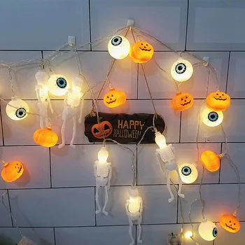 10Lights Agățat Decor de Halloween Dovleci/Fantoma/Spider/Craniu Șir LED Lumini de Felinare Lampa DIY Acasă în aer liber, Consumabile Partid