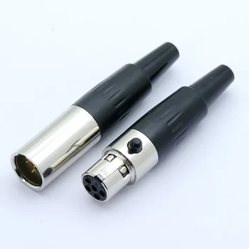 10sets Mini XLR 3 4 5 Pini de sex Masculin + Feminin Mufa XLR Microfon Audio Conector de MICROFON pe Cablu Lipit Direct Adaptor