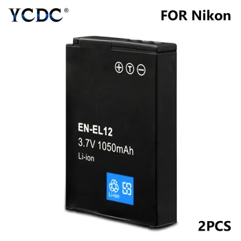 2 buc EN-EL12 EN EL12 3.7 V, 1050mAh Digital Reîncărcabilă aparat de Fotografiat Baterie pentru Nikon Coolpix S610 S610c S710 S620 S630 S8000 S6000