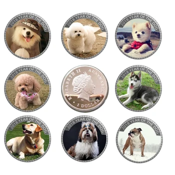 2018 Cadouri de Anul Nou 999.9 Monede de Argint Câinele An Comemorative, Monede de Metal de Arta Meșteșugurilor Catelus Cadou Monede Set pentru Cadouri