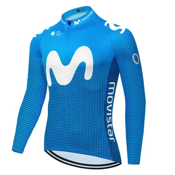 2020 iarna noi Movistar ciclism jersey 2020 echipa pro barbati maneca lunga cu bicicleta iarna maillot cyclisme homme