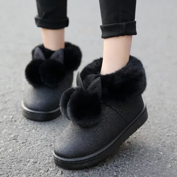 2021 iarna noi femei cizme urechi de iepure drăguț cizme impermeabile și catifea cald gros de bumbac pantofi.