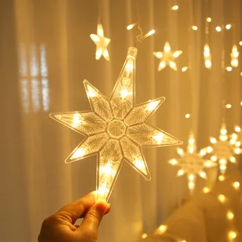 220V Polaris Lampa Led Șir de Lumini Decoratiuni de Craciun pentru Casa Perdele Cameră Zână Ghirlanda Navidad Natal Decor de Anul Nou 2021