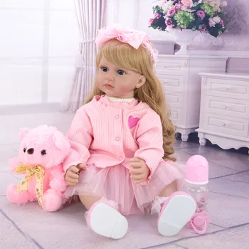 24 Inch Păpuși Reborn 60 cm Silicon vinil Moale Realist Printesa Fată Păpușă De Vânzare lol bebes renăscut Copil cadou de Ziua de nastere