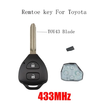 2Buttons 433Mhz Telecomanda cheie Auto Pentru Toyota RAV4, Corolla Europa 2006 2007 2008 2009 2010 G Cip sau 4D67 Cip optional Original cheie