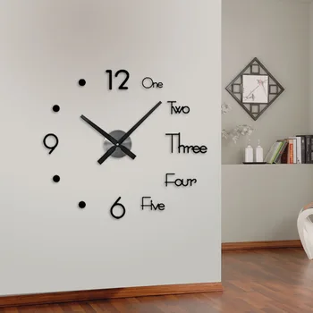 3D autocolant de perete ceas de perete dormitor decor 3D camera de zi autocolant autocolant de perete baterie gratuit decorarea camerei ceas autocolant