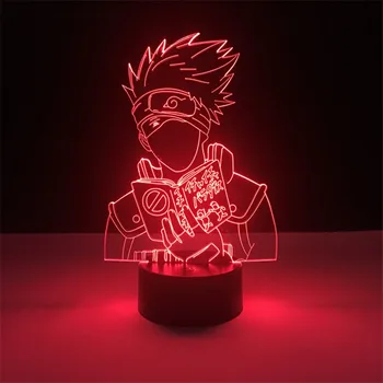 3d Led Lumina de Noapte Japoneză Anime Naruto Kakashi Hatake Icha Paradaisu Figura Veioza pentru Dormitor Copil Decor Lampa de Birou