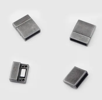 3pcs de Culoare Argintiu /Negru Plat Magnetic Puternic Incuietoare Pentru 15mm tv cu Snur de Piele Brățară Colier Bijuterii Constatările Material
