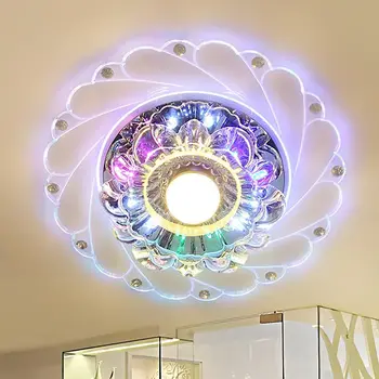 3W LED Lotus de Cristal Lumina Plafon Culoare Coridor Lampă cu Lumină Caldă Plafon Candelabru Pentru Coridor, Hol, Bucatarie Lampă de Plafon