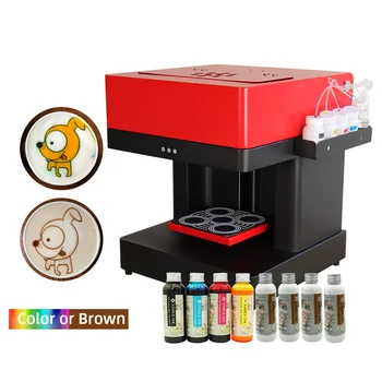 4-Cupa Selfies Cafea Printer Latte Printer Alimente Imprimare Mașină CISS Versiune Gratuit Cu Cerneală Comestibile Pentru Tort Cappuccino Macaron