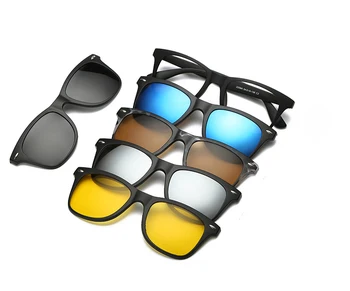 5 lenes Magnet ochelari de Soare Clip Oglindă Clip pe ochelari de Soare clip pe Bărbați ochelari Polarizati Clipuri Personalizate baza de Prescriptie medicala Miopie