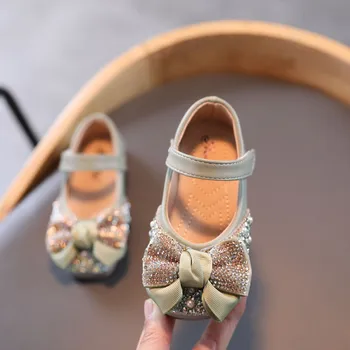 #50 de Fete pentru Copii Printesa Pantofi pentru Sugari Copil Copii Fete de Perle de Cristal Bling Bowknot Singur Printesa Pantofi Sandale Moale cu talpi Pantofi