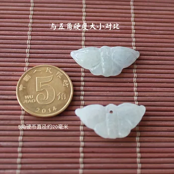 5PC Naturale de Jad, Smarald Fluture Margele Pandantiv Accesorii DIY Brățară Farmec Bijuterii de Moda de Mână-Sculptate Amuleta Noroc