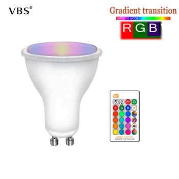 AC85-265V Led lumina reflectoarelor 8W RGB LED Bază de Lampă GU10 SMD 5050 led 16 culori Estompat IR control de la Distanță Cu memorie lumina de noapte