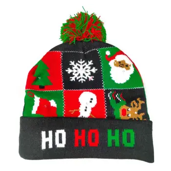 Adulți Copii CONDUS de Crăciun, AN NOU FERICIT Tricotate Pălării de Lumina-up Xmas Knit Beanie Cap Amuzant de Crăciun Pălărie Aprinde Beanie Cap