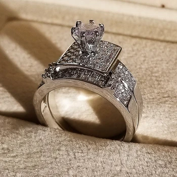 Argint 925 set inel de nunta pentru femei feminin, logodnă, aniversare, petrecere, cadou en-gros de brand de bijuterii moonso r4990