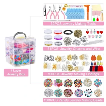 Bijuterii de Luare Consumabile DIY Kit cu Margele Amulete Constatările Bijuterii Clește ștrasuri din Mărgele de Sârmă pentru Colier Bratara Cercei