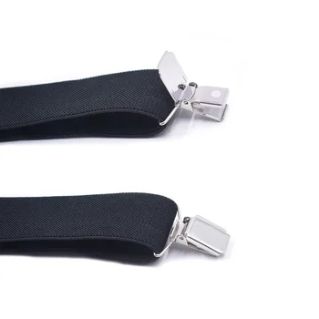 Bărbați Femei 4 Clipuri Tricou Stai 3,5 cm Pantaloni Pantaloni Clip-On X-Spate Bretele Elegante Elastic Aliaj Metal de Cap Bretele Reglabile