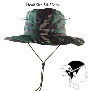 CAMOLAND Tactice Boonie Camuflaj Pălării Mens Impermeabil UPF 50+ Vara Pălărie de Soare de sex Masculin în aer Respirabil Drumeții Plajă Capac