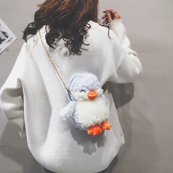 Candice guo! super drăguț jucărie de pluș de desene animate amuzant pinguin papusa moale geanta crossbody, umăr geanta fată ziua de nastere cadou de Crăciun 1 buc