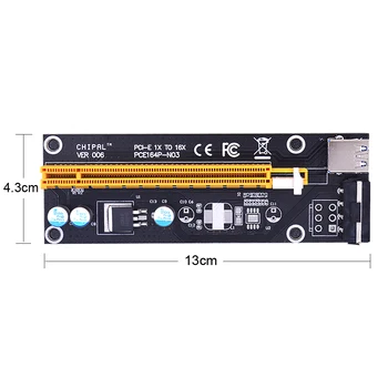 CHIPAL 20BUC PCI-E Riser Card PCI Express 1X la 16X Adaptor 60CM Cablu USB 3.0 SATA la 4Pin Putere pentru Bitcoin Miner Minier