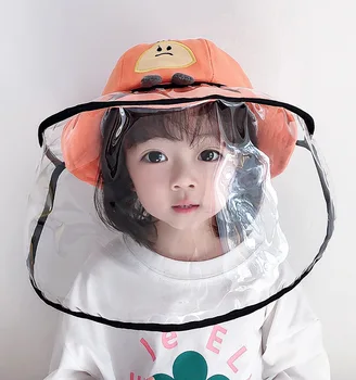 Copii Găleată Pălărie Copil Protecție Completă a Feței Gura Scutul Masca Palarie Anti Scuipa Saliva Saliva Praf cu Dublă utilizare Palarie de Soare Capac