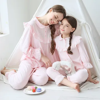 Copilul Pijamale Copii, Pijamale Bumbac Dantela cu Maneci Lungi Retro Haine de Acasă pentru Fete Pijamale Set Imbracaminte Copii