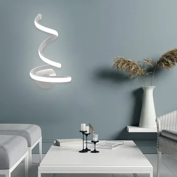 Creative Spirală de Lumină LED-uri Montare pe Perete Acrilica Metal Fundal TV Sconces, Lămpi de Noptieră Cameră Dormitor Decor de Perete Arte