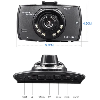 De Detectare a mișcării Dash Cam Auto DVR 1080P 2.4