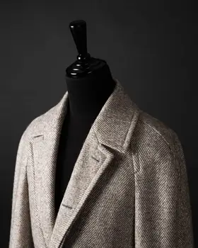 De iarnă pentru Bărbați de Lână Palton de Lungime medie Solid Anglia Sacou Stil de Moda Frumos Buiness Cacual 2021Autumn Haina