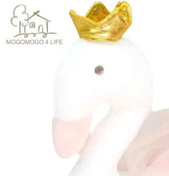 De Lux Mogo Swan Animal De Pluș Jucării Minunate De Cadouri Pentru Iubite Pasăre Papusa Coroana De Aur Îmbrăcat Roz De Balerina, Printesa Lebada