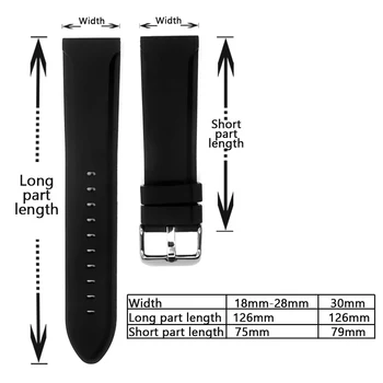 De înaltă Calitate Ceas Silicon Curea 18mm 20mm 22mm 24mm 26mm 28mm, 30mm Ceas Trupa Negru Moale Watchband Durabil și rezistent la apă pentru o Oră