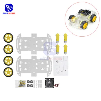 Diymore 4WD Robot Inteligent Șasiu Auto Kituri cu Viteză Encoder pentru Arduino 51 M26 DIY Educație Robot Inteligent Car Kit