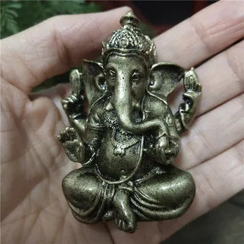 Domnul Ganesha Statui Ale Lui Buddha De Bronz, Ornamente De Culoare Rășină Elefant Zeului Hindus Ganesh Sculpturi, Figurine Lucky Home Decor