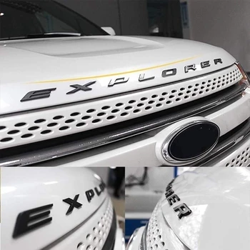 Explorer Masina Emblema de Capota Emblema 3D Litere Explorer Autocolant se Potrivesc pentru Ford 2011-2019 Explorer (Negru Lucios)