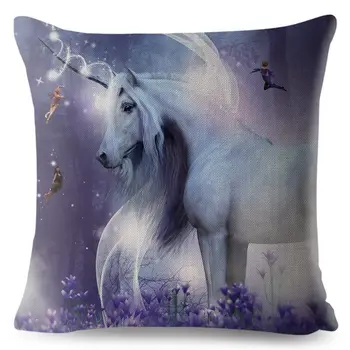 Fantezie Unicorn Pegasus Imprimare Pernă Acoperă 45*45cm Pătrat Pernele de Acoperire Lenjerie de pat Perne Cazuri Canapea Decor Acasă de Pernă