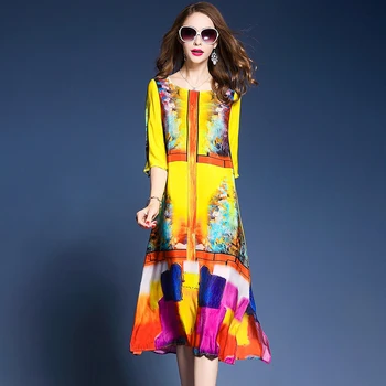Femei Vara Imprimare 2020 Mătase Rochie de Plaja de Moda Elegant Boho Chic Rochii Lungi Florale Vestido Mujer KJ1067