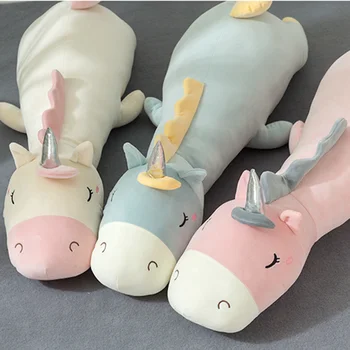 Gigantul Soft Mint Unicorn de Pluș Jucărie pentru Copii Potoli setea de Dormit Perna Papusa Animal Umplute Jucărie de Pluș Iubitor de Cadouri pentru Fete