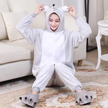 HKSNG Nou Animal Adult Zodiac Gri Mouse-ul Costume Cosplay Pijamale Desene animate Drăguț Onesies Mai bun Cadou Pentru Femei Barbati Kigurumi