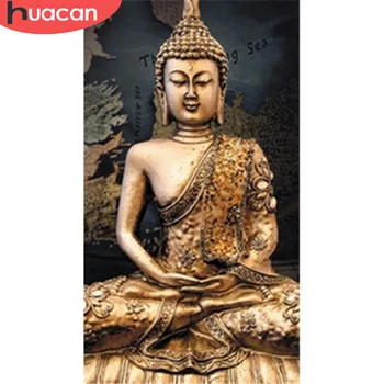 HUACAN 5D Diy Complet Piața Diamant Broderie Mozaic Buddha Stras Religie Portret Diamant Pictura Decor Acasă Cadou
