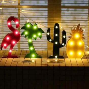 ICOCO Lumina de Noapte LED 3D Lampa de Birou pentru Interior Petrecere Acasă Decorare Dormitor Flamingo Ananas Cactus de Crăciun Copac