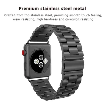 JANSIN de Lux din Oțel Inoxidabil curea Pentru Apple Watch band 42mm 38mm 44mm 40 mm Bratara pulseira banda pentru iwatch serie SE 6 5 4 3