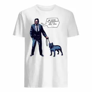 John Wick și pitbull Fie un fel de animale sau te omor tricou Lucruri ciudate Print T-Shirt Original
