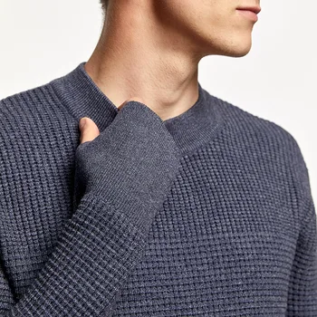 KUEGOU toamna iarna Barbati pulovere caldura pulover Guler om de moda de top albastru negru plus dimensiune DZ-11911