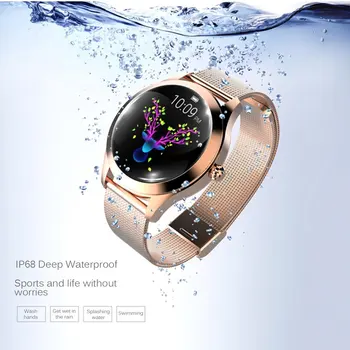 KW10 Ceas Inteligent Femei 2018 IP68 rezistent la apa de Monitorizare a ritmului Cardiac Bluetooth Pentru IOS Android Fitness Bratara Smartwatch