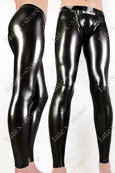 Latex Pantaloni cu CODPIECE Picioare Gaura Zip Acoperi Pantaloni Personalizate Unice 0,4 mm