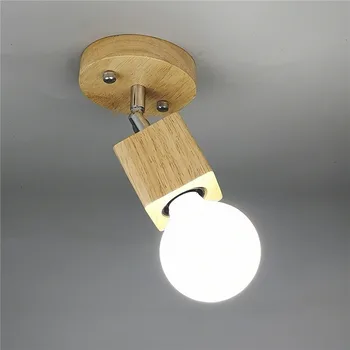 Leagăn de lemn Cap de LED-uri Lampă de Perete Modernă Nordic Dormitor Noptieră Sconces Perete Tavan Montat Culoar, Hol Bucatarie de Perete Decor Lumini