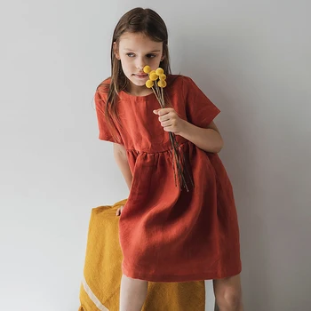 Lenjerie de fata Mori rochie de vară 2020 nou de îmbrăcăminte pentru copii literare de bumbac și lenjerie de scurt-maneca rochie de printesa TZ30
